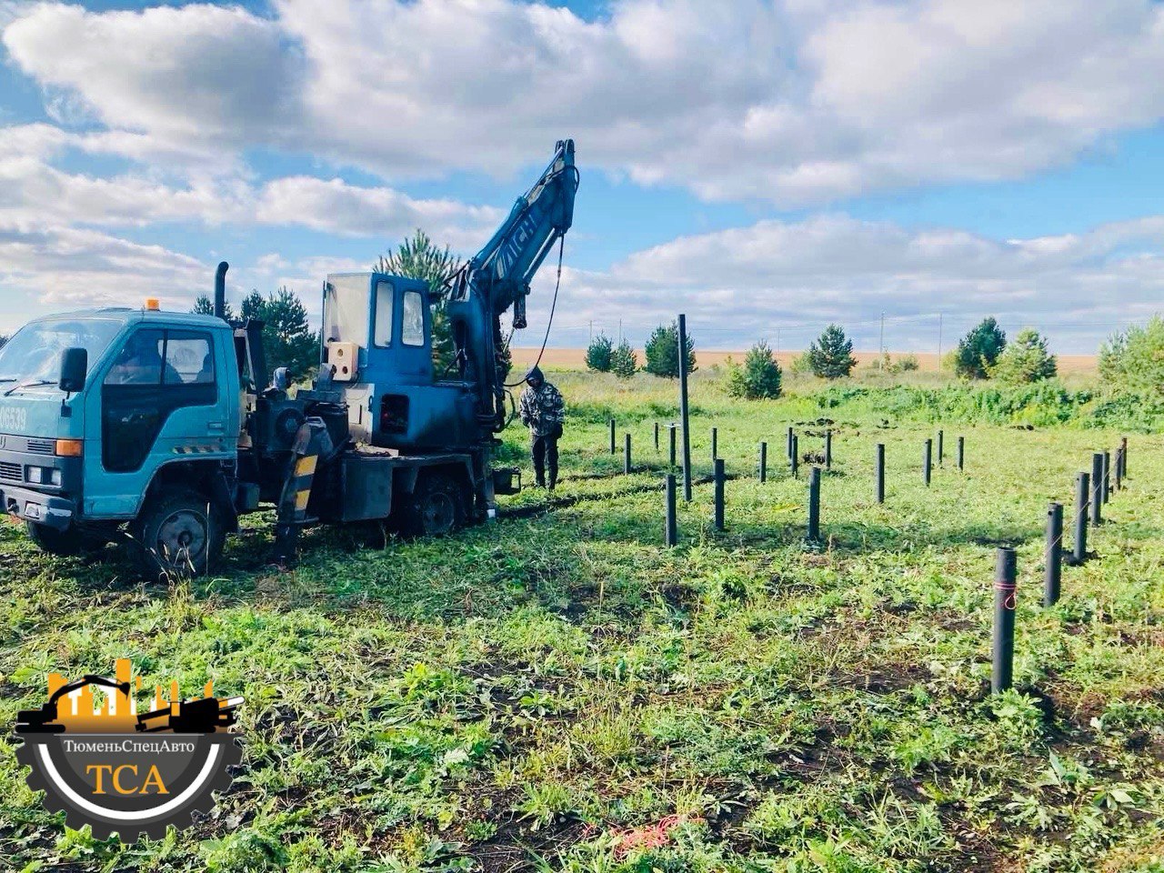 Алтайский край г. Белокуриха. Монтаж винтавых свай